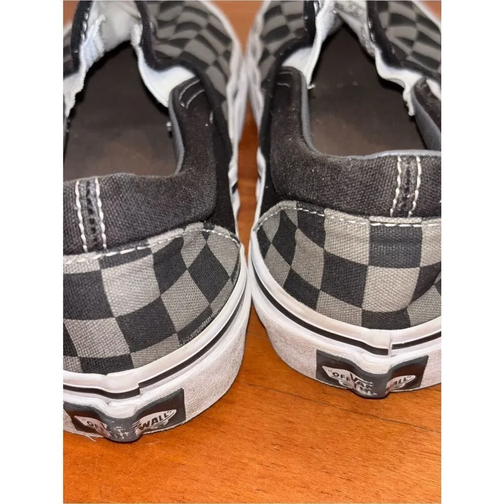 Vans Kids Slip-On Checkerboard Sneakers - Black & Gray